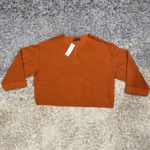 Urban Outfitters Jax Inside Out Notch Neck Slouchy Sweater Terra Cotta Orange M